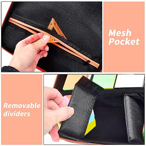 Speed Cube Storage Case Bag Holds 12+ Different Types Cube Retro Brain Teaser Fidget Toy. Carrying Holder with Mesh Pocket Fits for Cube Stand/Tutorial (Box Only) - Image 3