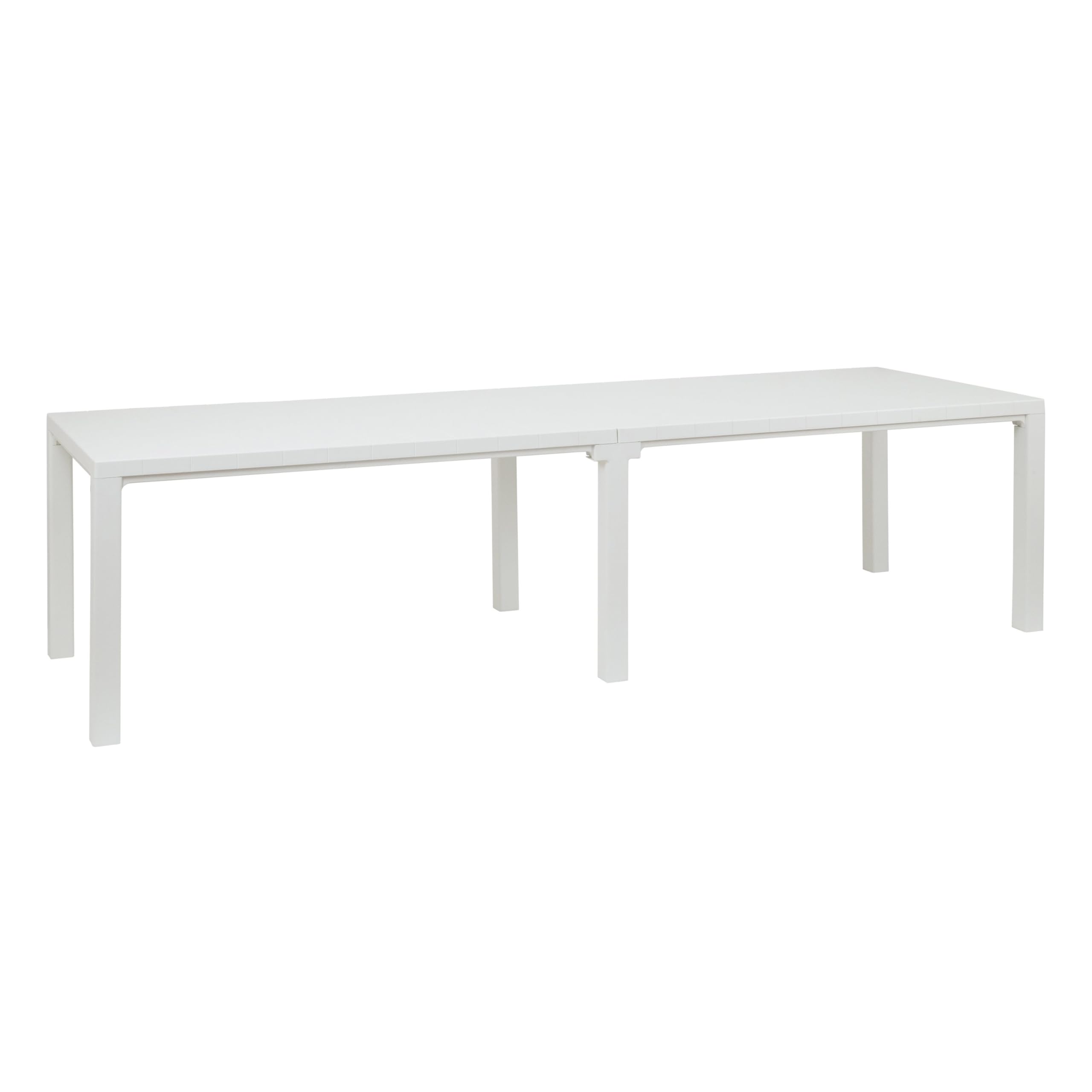 Toomax Golia Tavolo da giardino modulare bianco con finitura effetto legno, 294x88x74h cm, tavolo grande adatto fino a 10 persone, resistente ai raggi UV, ideale per interno ed esterno