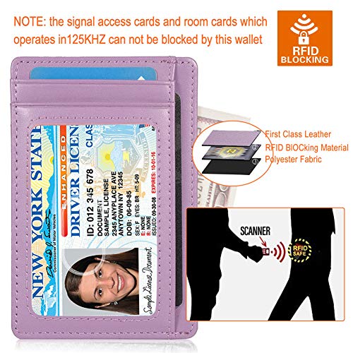 Image of GH GOLD HORSE Slim RFID Blocking Card Holder Minimalist Leather Front Pocket Wallet for Women | Slim