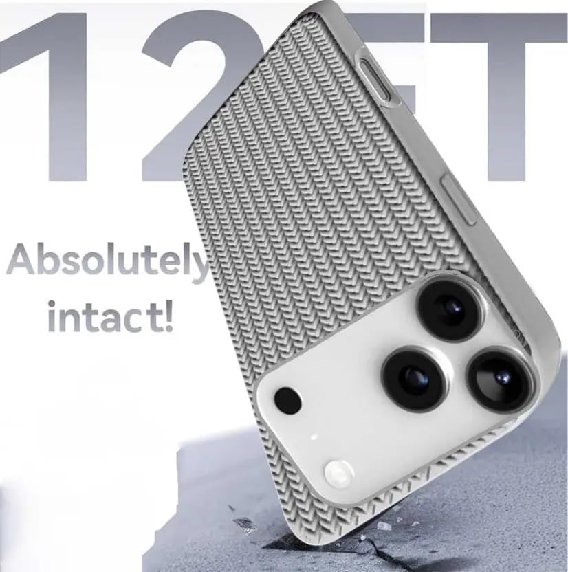 Image of Compatible with iPhone 17 Pro | Premium Textured Microfiber Candy Protective Case | Shock-Absorbing Back Cover with Enhanced Camera Guard (Gray)