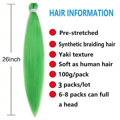 Miniatura 3 de Xiaofeng 3 paqueteslote de extensiones de cabello trenzado preestiradas para mujeres, trenzas de ganchillo de 26 pulgadas, ajuste de agua caliente,