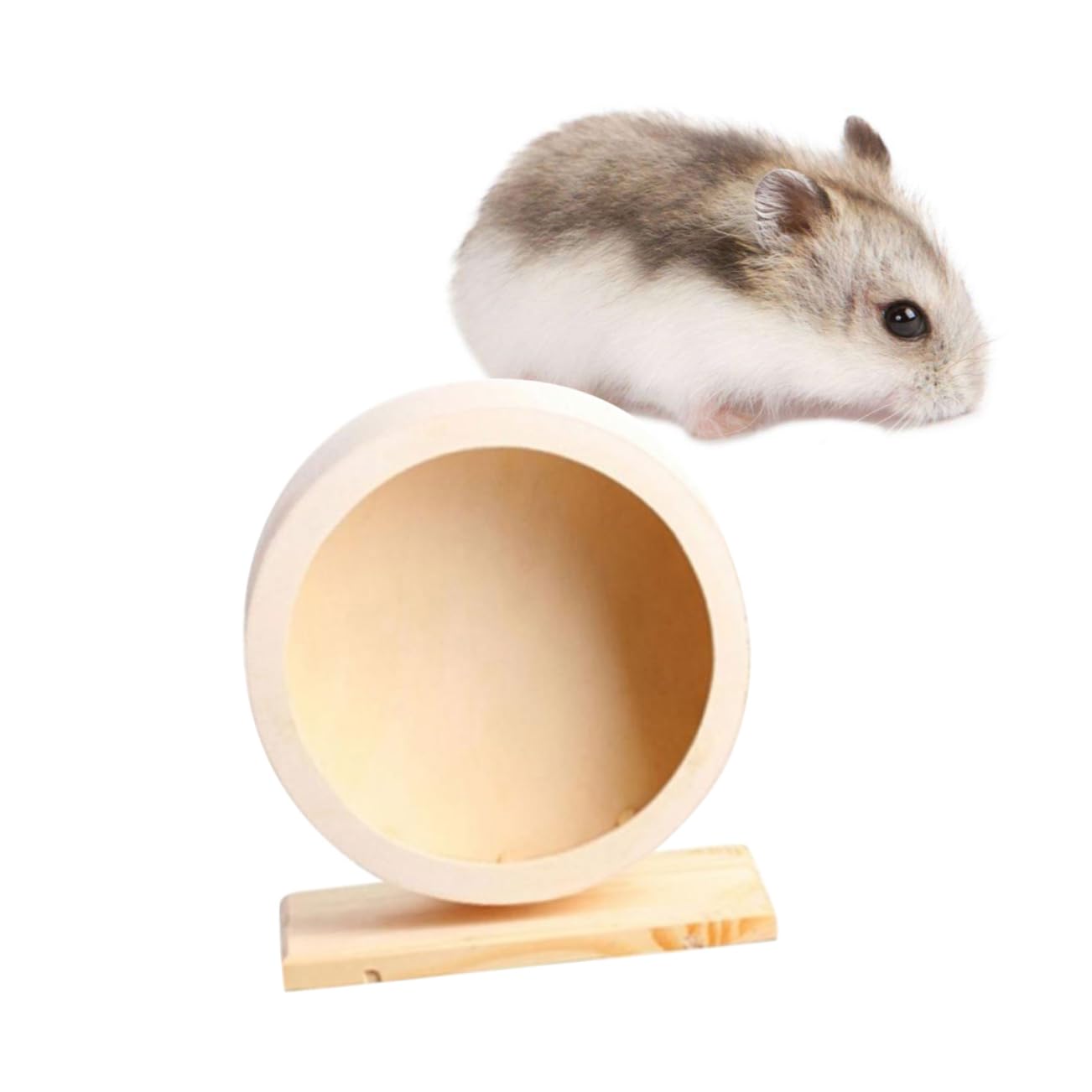 Laufrad mit Halterung für Hamster und Meerschweinchen Holz