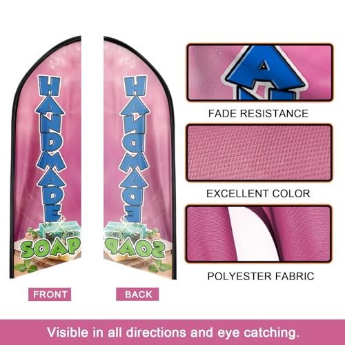 Drapeau plume fait main contre la décoloration bannière polyester commerce dynamique - 4