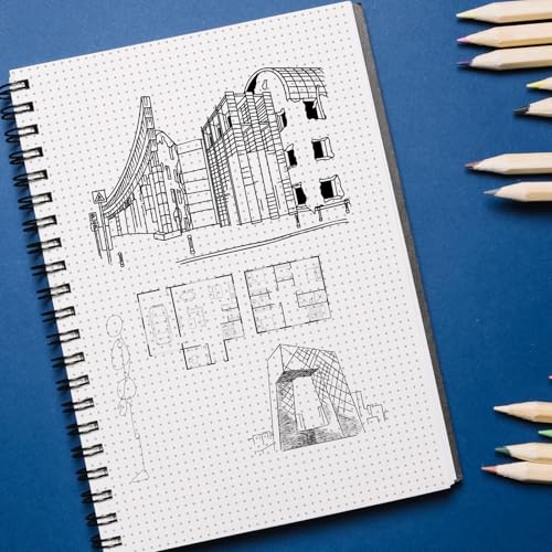 Image of PaperO Professional A4 Dot Grid Notebook | 5MM Dot Design | A4 Size (8.5 x 11 inches) | Ideal for Architects & Designers | Kraft Cover | 100 Pages | (DOT GRID 2)