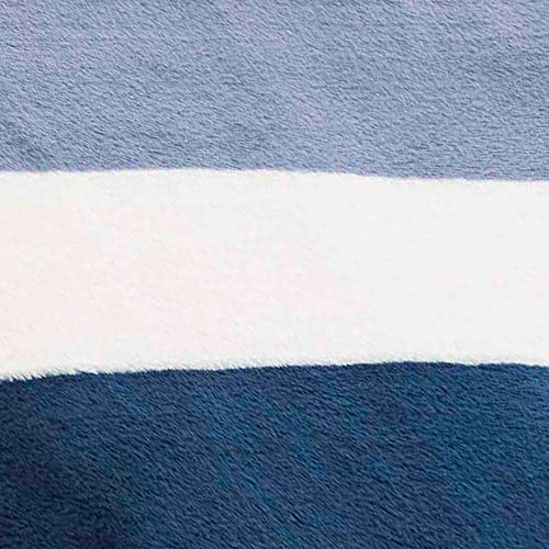 Image of Nautica - Fleece Throw Blanket for Couch 50x60, Ultra Soft Plush Micro Flannel Throw, Lightweight Warm Cozy Blanket, Americana Decor, Perfect for Sofa, Bed, Living Room (Awning Stripe Blue)