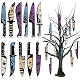 12pcs Horror Ornaments Horror Movie Gifts Horrors Decorations Wooden Hanging Knife Shaped Pendants Ghost Decor Spooky Ornament Creepy Ornaments Horrors Movie Merchandise Indoor Outdoor
