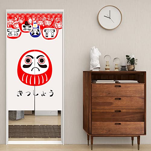 LIGICKY Noren Japanese Style Doorway Curtain Doll Daruma Printed Window Treatment Door Tapestry for Home Decoration 85 x 150 cm - Image 4