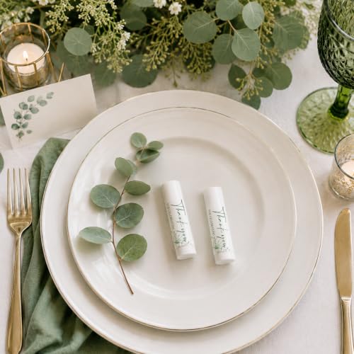 Image of 100 Pack Moisturizing Lip Balms Bulk Wedding Party Favors Thank You for Celebrating With Us Gifts Baby Shower Birthday Gift Sage Green Eucalyptus You Are The Balm Beeswax Giveaways Guests