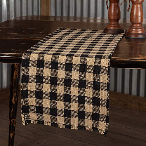 VHC-Brands-Burlap-Black-Check-Runner-Fringed-13×48-Country-Rustic-Kitchen-Tabletop-Design-Black-and-Tan VHC Brands Burlap Black Check Runner Fringed 13×48 Country Rustic Kitchen Tabletop Design Black and Tan