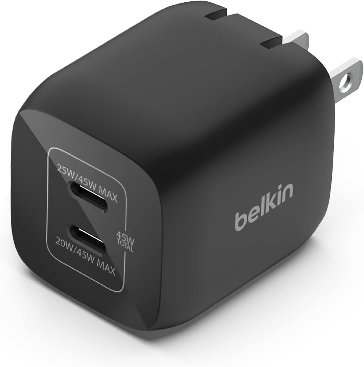 Amazon.com: Belkin 65W Dual USB-C Wall Charger, Fast Charging Power ...