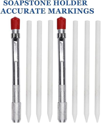 Miniatura 6 de 2 soportes redondos para esteatita con 6 recambios para herramientas de soldadura y marcadores de soldadura, marcas extraíbles en acero, aluminio 1