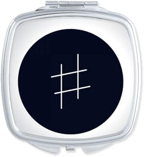 White Music Signature Black Mirror Square Portable Hand Pocket Makeup