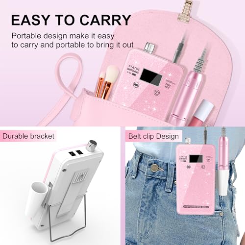 image for Professional Electric Nail Drill File: COSYGLOW Glitter Portable Efile