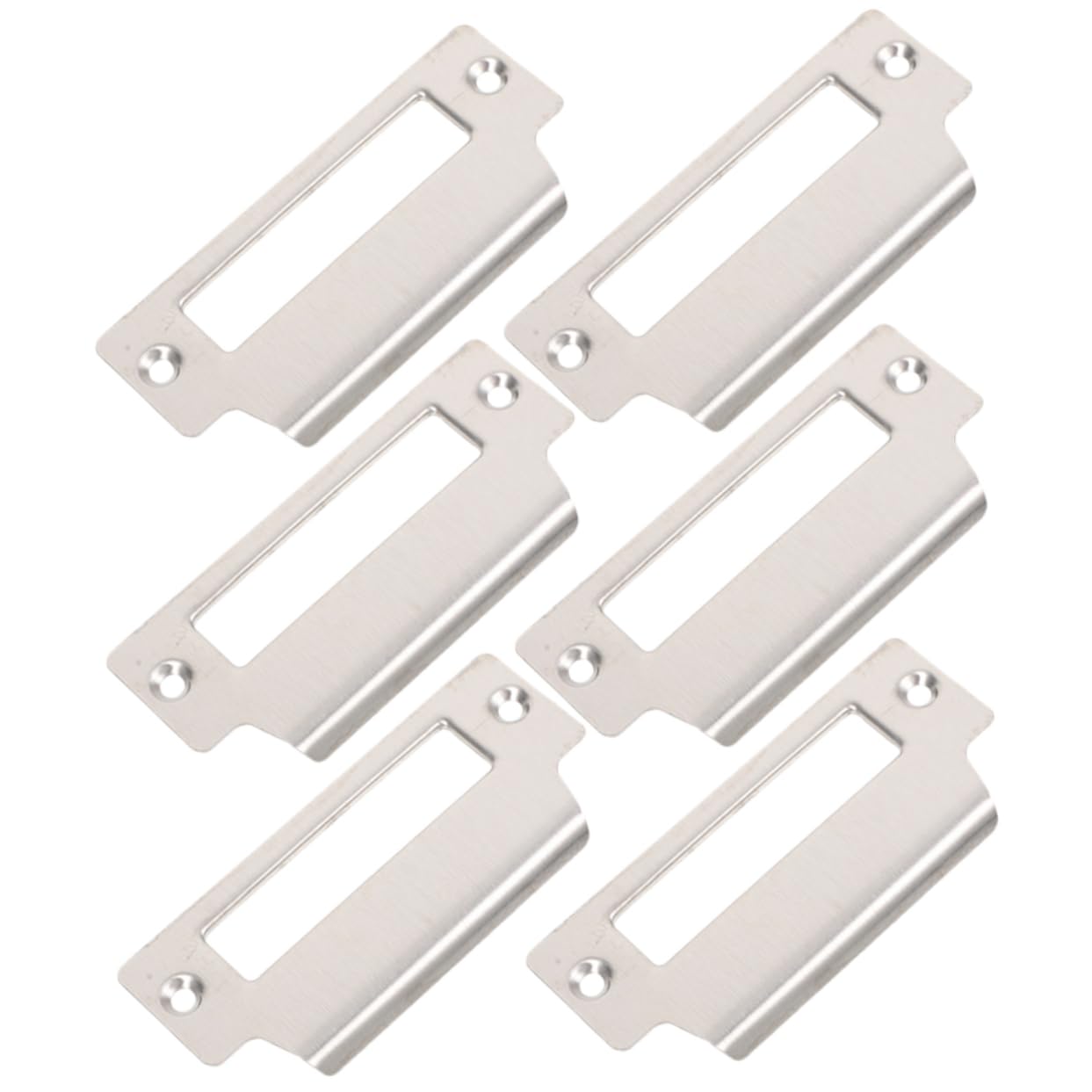 Mikikit 6pcs Guide Lock Front Door Reinforcement Kit Door Hole Cover Plate Deadbolt Strike Plate Security Strike Plate Strike Plate for Door Black Deadbolt Door Kick Silver Stainless Steel