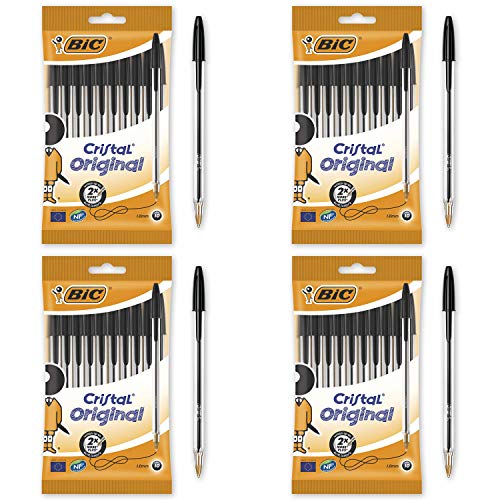 Image of Bic 830864 BiC Cristal Original 1.0 mm Ball Pen 4 Pack of 10
