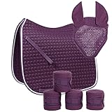 set schabracke fliegenhaube gamaschen  Eskadron Set Cotton Dressur Schabracke inkl Bandagen & Haube in Lilac