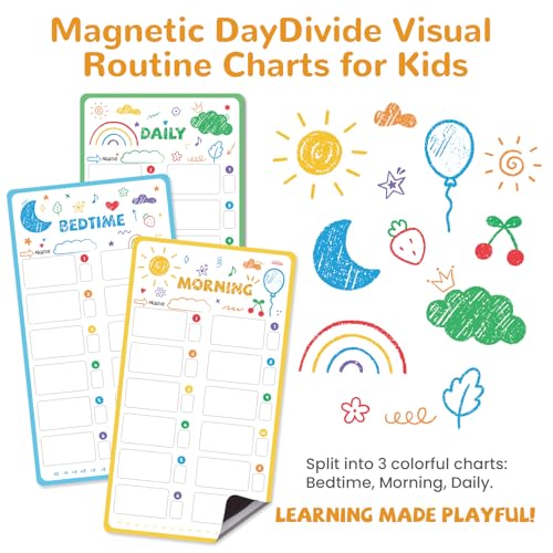Image of JJPRO Magnetic Bedtime /Morning /Daily Routine Chart for Kids with Reward Jar-Morning Routine Chart,Daily Checklist Reward Chart for Toddlers,Reward Jar for Kids,Cute Visual Schedule Board for Home