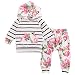 Toddler Baby Girls Floral Hooded Top + Pants Outfits Set Kids Clothes (0-3M, Floral)
