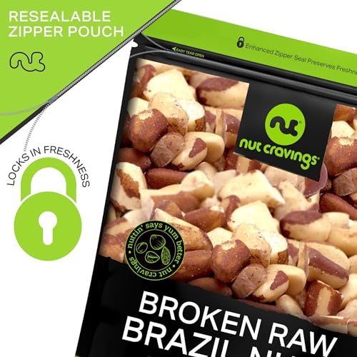 Image of NUT CRAVINGS - Raw Broken Brazil Nuts, Unsalted, No Shell, (32oz - 2 LB) Bulk Nuts Packed Fresh in Resealable Bag - Kosher Healthy Snack, Food Assortments