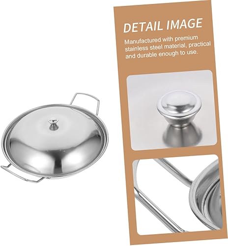 Miniatura 8 de 1 juego de sartén de cocina de acero inoxidable con tapa, olla caliente de doble mango para uso diario, utensilios de cocina multifunción fácil de