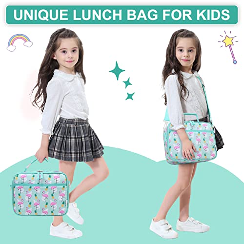 Vaschy Lunch Box Bag For Kids, Reusable Insulated Lunch Box Containers Coolers For Toddler Boys And Girls With Detachable Shoulder Strap For Daycare School Flamingo #TOP5