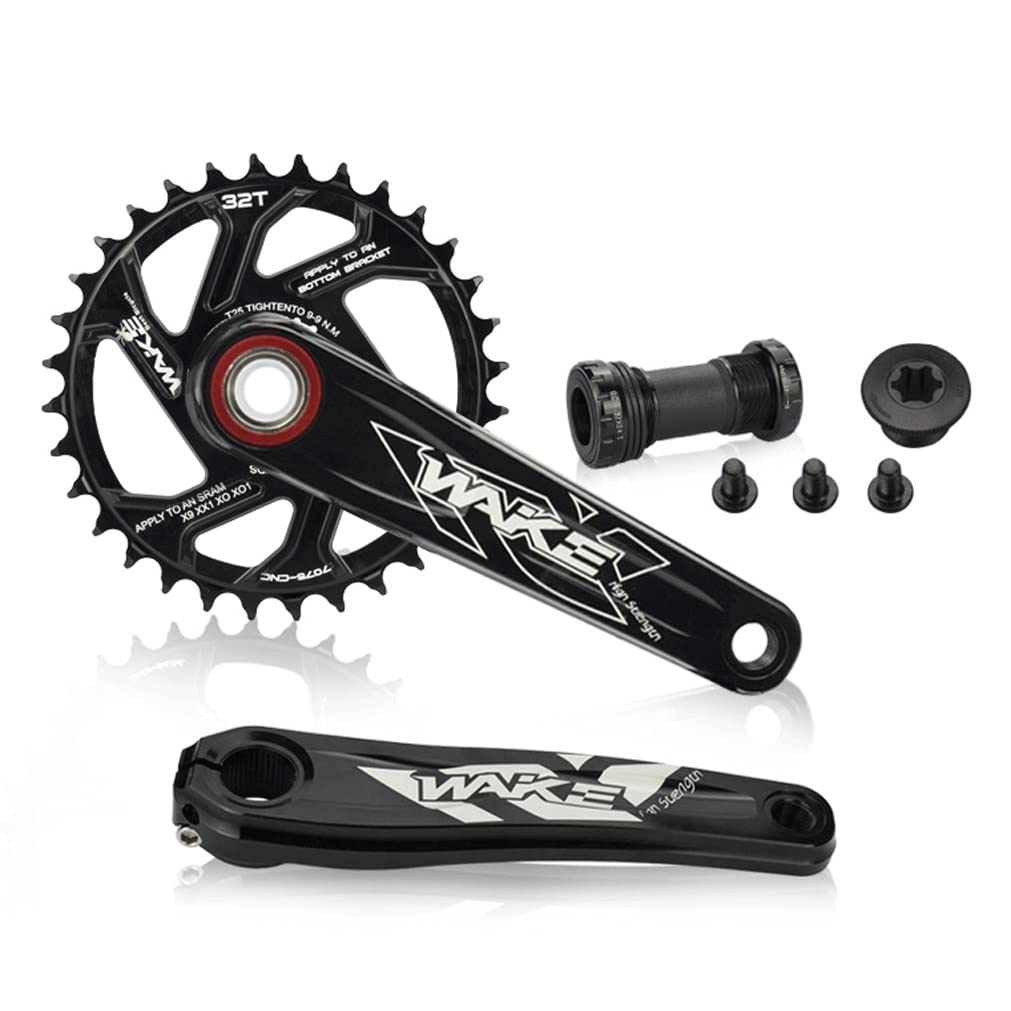 Mountain Bike Hollow Integrated Crankset | Single Speed Crank 170mm, 32T/34T/36T Chainring, BCD 104