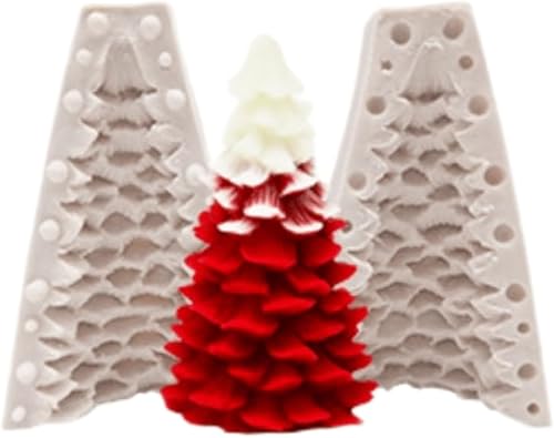Molde de vela de silicona para árbol de Navidad, moldes de vela de cono de pino 3D, molde de silicona, árbol de Navidad para velas de cera de jabón