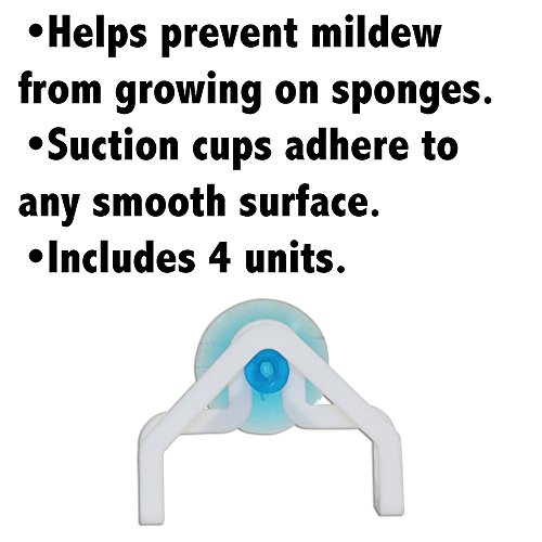 Jokari Suction Cup Kitchen Sponge Caddy 4 Pack. Stick to Any Type of Stainless Steel or Ceramic Sink to Keep Scrubbers Elevated and Counters Clutter Free. Dries Sponges Quickly