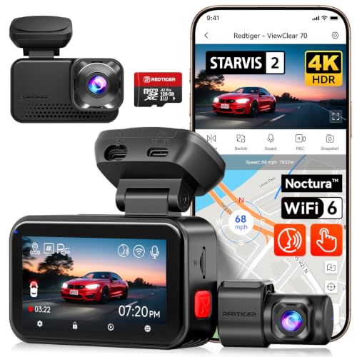 Cámara de coche antiaccidentes REDTIGER VC70 con GPS y monitor de aparcamiento táctil