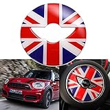 x xotic tech Red Blue Union Jack UK Flag 3D Steering Wheel Decal Sticker Cover for Mini Cooper F54 F55 F56 F60 2014 2015 2016 2017
