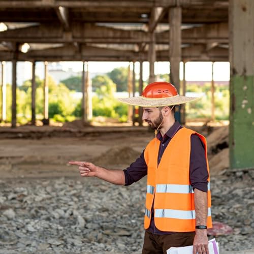 Visera para casco de seguridad SECFOU de paja transpirable y protector solar de 45 cm de diámetro 6