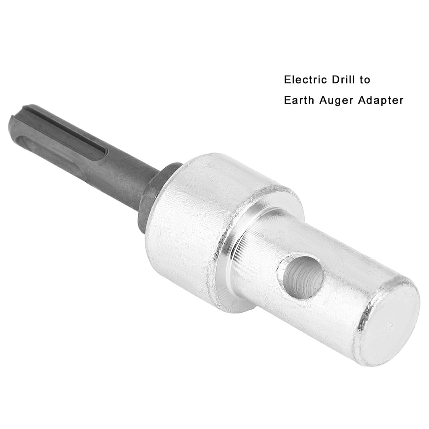 Earth Auger Adapter Drill Bit Adapter for Electric Drill to Earth Auger Connector Tool Round Shank 2 Pit 2 Slot