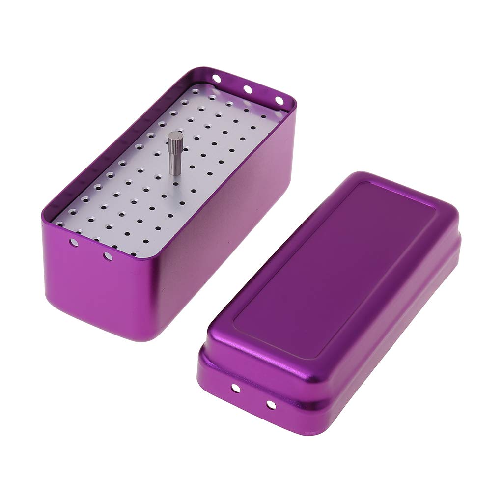 Buwei Purple 3 Colors 72 Hole Aluminium Autoclave Sterilizer Case Burs Dental Disinfection Endo Files Holder Box For Oral Care Tools