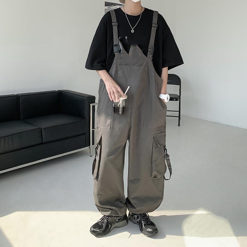 Men's Japanese Bootcut Work Suspenders Pants2