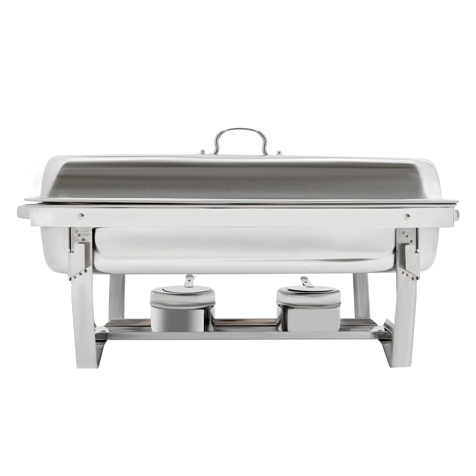 Juego de 4 calentadores de platos de acero inoxidable con tapa, calentador de buffet para alimentos, calentador de alimentos para buffet, catering, fiestas