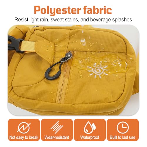 Riñonera para correr transpirable naranja con correa ajustable y portabotellas 3