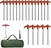 20Pcs Schraubheringe, Zelt-Heringe, aus Stahl Camping Zeltheringe Set, Heringe Erdnägel Stabil Zelt Erdanker mit Nagelzieherfür and Tasche für harten Boden, Wald, Wiesen, Felsen