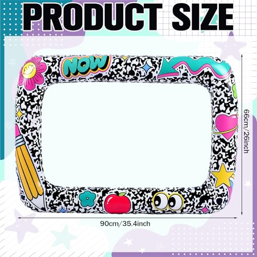 Image of Colingmill 35 inch Back to School Notebook Photo Booth Frame Notebook Inflatable Balloon Backdrop for Back to School Classroom Supplies Selfie Background Decoration