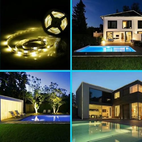 Tira LED solar Hemobllo 3500K luz cálida para jardín miniatura 2