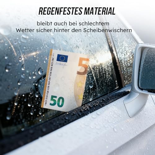 Anruzon Lustige Strafzettel für Falschparker Auto Gadgets, schlecht geparkt Rot 50€ Geldschein-Design - Scherzartikel für Autofahrer Falschparker Karten - Du parkst wie ein...