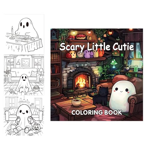 Libro da colorare di fantasmi per | Libro da colorare delle creature spaventose di Halloween,40 pagine con fantasmi incantati per casa viaggio scuola ragazzi ragazze uso scuola