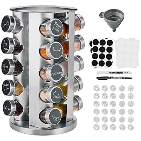 Miorkly 20-Jar Rotating Spice Rack Cover