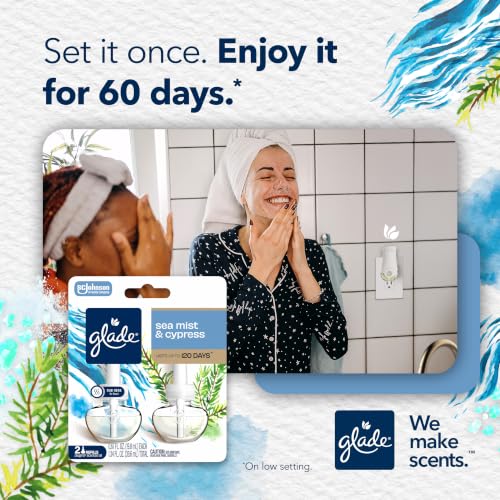 Glade PlugIns Air Freshener Refills, Sea Mist & Cypress, 5 Count | 0.67 fl oz Each, Includes 5 Refills, Scented and Essential Oils for Home and Bathroom Use, Fits Glade PlugIn Warmer - image 5
