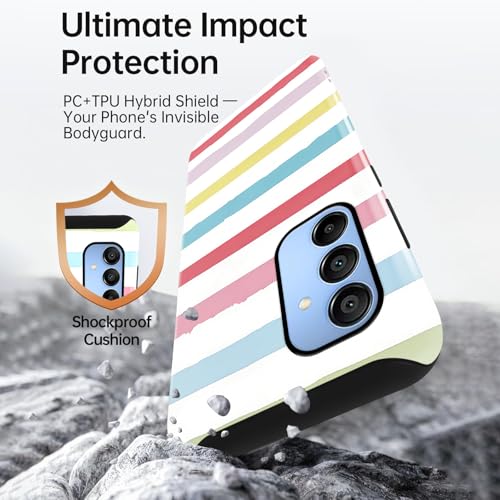 Coque Samsung A15 5G à rayures Candy compatible MagSafe