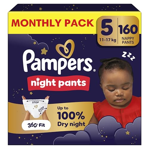 Pampers Night Nappy Pants Size 5 160 Nappies 11kg-17kg