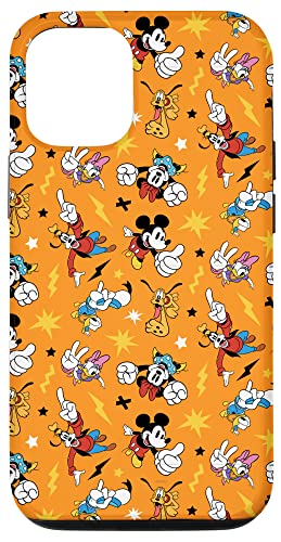 Coque iPhone 12/12 Pro Disney Mickey le cadeau d'anniversaire idéal couleur orange pop