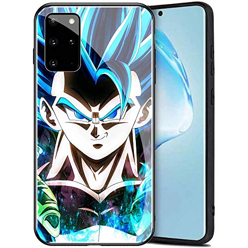 YINZONGSTORE Samsung Galaxy S20 Funda, Cubierta Trasera de Vidrio Templado, Silicona Suave, Compatible con Samsung Galaxy S20 AMA-81 Dragon Ball Z