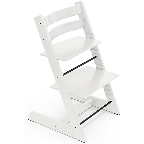 Tripp Trapp Chair from Stokke, White - Adjustable, Convertible Chair for Toddlers, Children & Adults - Convenient, Comfortable & Ergonomic - Classic Design