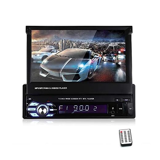1 DIN 7 Pulgadas 1080P Reproductor de Radio estéreo para automóvil Soporte de Pantalla táctil LCD Función de Enlace de Espejo Manos Libres Bluetooth