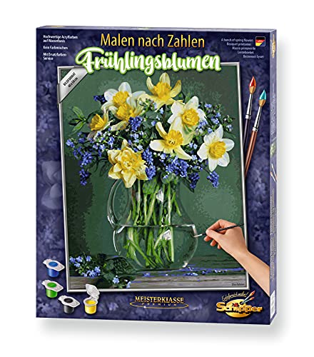 Schipper 609130789 Malen nach Zahlen - Frühlingsblumen - Bilder malen für Erwachsene, inklusive Pinsel und Acrylfarben…
